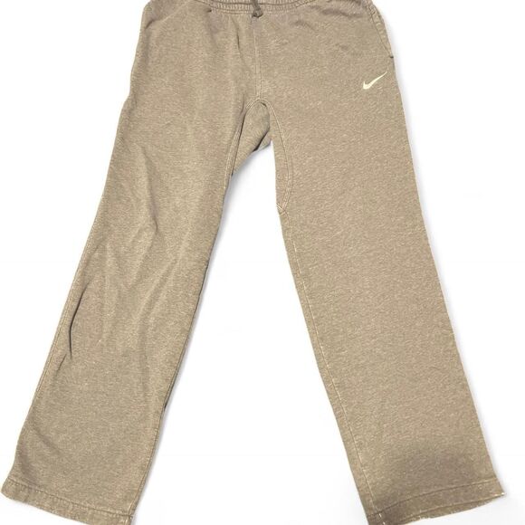 Men's Y2K Mid 2000s Grey Nike Embroidered Logo Straight Leg Bootcut Sweatpants - Picture 1 of 5